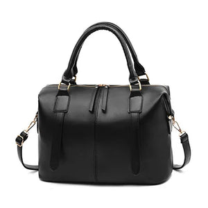 Vintage Leather Shoulder Bag Women Handbag Rivet Doctor Bag Totes