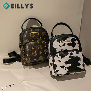 Women Shoulder Bag Female Backpack Pu Leather Backpacks Snake Printed Travel Bag