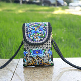 Ethnic Style Floral Embroidered Canvas Shoulder Bag Retro Handbag