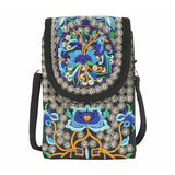 Ethnic Style Floral Embroidered Canvas Shoulder Bag Retro Handbag