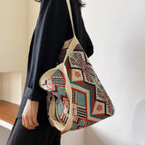 Colorful Geometric Pattern Shoulder Bag for Women