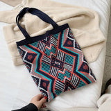 Colorful Geometric Pattern Shoulder Bag for Women