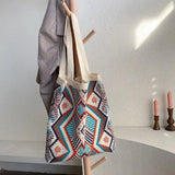 Colorful Geometric Pattern Shoulder Bag for Women