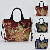 Ethnic Style Peacock Embroidery Shoulder Bag Retro Handbag