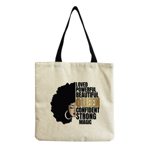 Queen and Crown Print Women's Shoulder Tote Bag for Travel and Beach