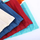 Women Shoulder Bag Knitted Colour Blocking Pleated Handbag