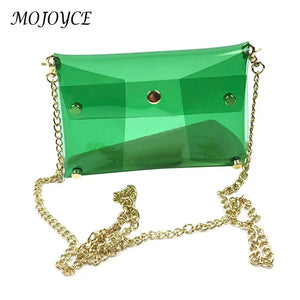 Waterproof Transparent Shoulder Bag Lady Small Flap Travel Messenger