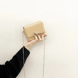 Women Shoulder Bag Solid High Leather Metal Chain Messenger Bag Evening Bag