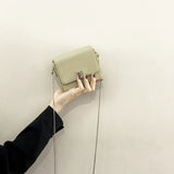 Women Shoulder Bag Solid High Leather Metal Chain Messenger Bag Evening Bag