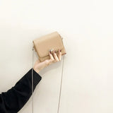 Women Shoulder Bag Solid High Leather Metal Chain Messenger Bag Evening Bag