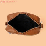 Leather Shoulder Tote Bag Rhombus Pattern Zipper with Small Purse