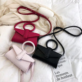 Women Shoulder Bag Leather Waist Bag Round Crossbody Pack Small Tote