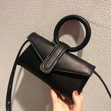 Women Shoulder Bag Leather Waist Bag Round Crossbody Pack Small Tote