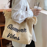 Women Shoulder Bag Letter Tote Bag Large Capacity Bucket Bags Female Shopper Bag