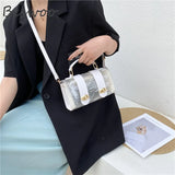 Women Shoulder Bag PVC Transparent Graffiti Handbag Small Messenger Square Bags