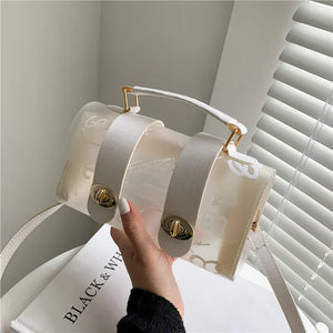 Women Shoulder Bag PVC Transparent Graffiti Handbag Small Messenger Square Bags