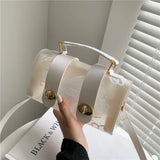 Women Shoulder Bag PVC Transparent Graffiti Handbag Small Messenger Square Bags
