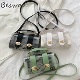 Women Shoulder Bag PVC Transparent Graffiti Handbag Small Messenger Square Bags