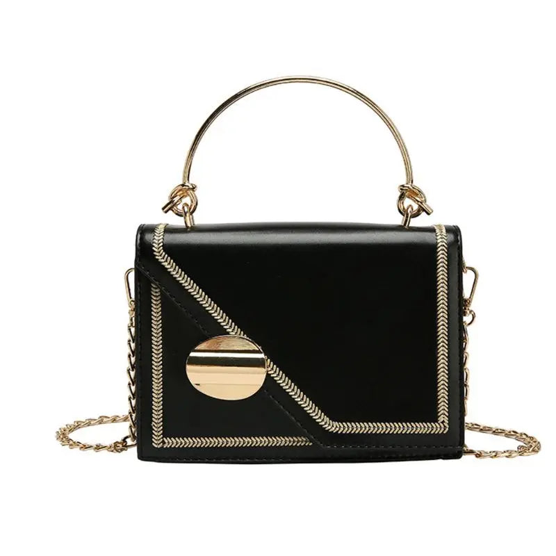 Women Shoulder Bag PU Leather Chain Crossbody Messenger Small Handbag