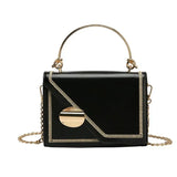 Women Shoulder Bag PU Leather Chain Crossbody Messenger Small Handbag