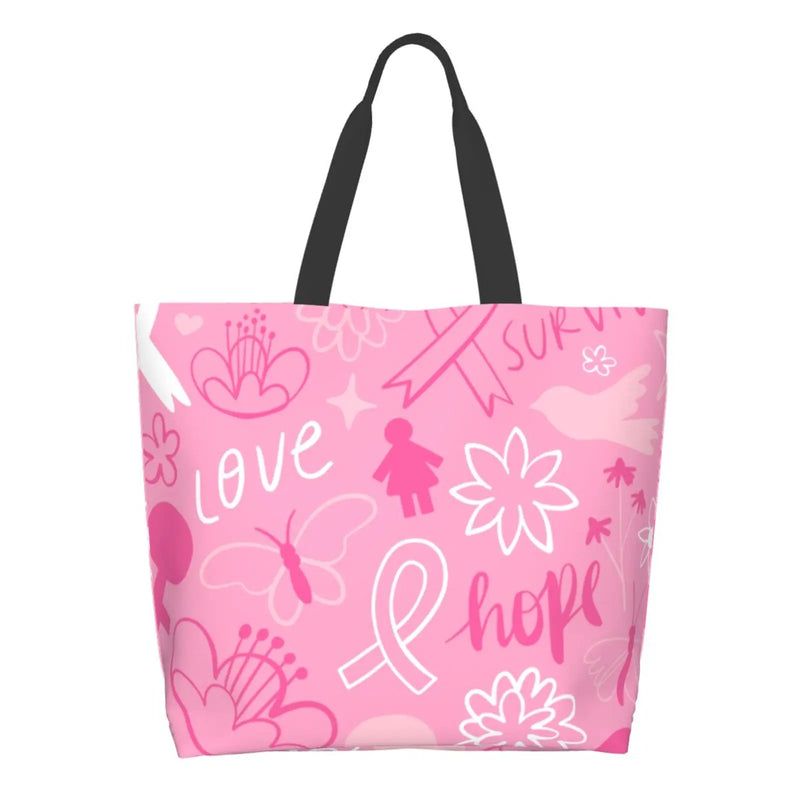 Pink Ribbon Breast Cancer Support Shoulder Bag