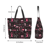Pink Ribbon Breast Cancer Support Shoulder Bag
