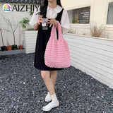 Pleated Shoulder Handbag Large Capacity Clutch Bubble Soft for Travel
