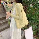Pleated Shoulder Handbag Large Capacity Clutch Bubble Soft for Travel