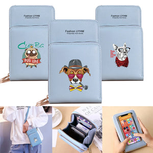 Women Shoulder Bag Pu Leather Wallet Card Pack Touch Screen Mobile Phone Bags