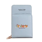 Women Shoulder Bag Pu Leather Wallet Card Pack Touch Screen Mobile Phone Bags