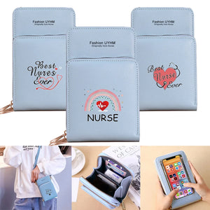 Women Shoulder Bag Pu Leather Wallets Card Pack Touch Screen Mobile Phone Bags