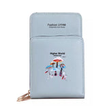 Women Shoulder Bag Pu Leather Wallets Card Pack Waterproof Touch Screen Mobile P