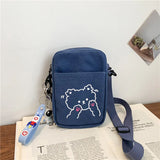 Canvas Tote Shoulder Bag Zipper Messenger Handbag