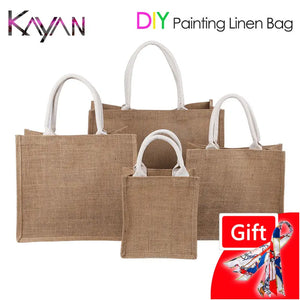 Women Linen Shoulder Bag Purse Large & Small Beach Handbag