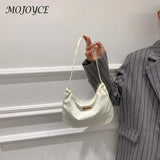 Retro Solid Shoulder Bag Zipper Messenger All-Match Phone Crescent Bags