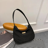 Retro Solid Shoulder Bag Zipper Messenger All-Match Phone Crescent Bags