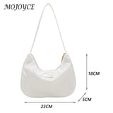 Retro Solid Shoulder Bag Zipper Messenger All-Match Phone Crescent Bags