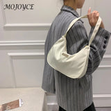 Retro Solid Shoulder Bag Zipper Messenger All-Match Phone Crescent Bags