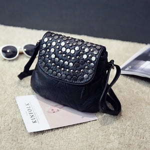 Rivet Crossbody Bag Soft PU Mommy Bag Large Capacity Shopper Bag