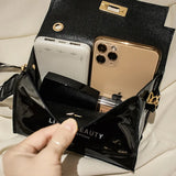 Women Shoulder Bag Silky Surface Portable Handbag Leather Pink Red Small