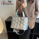 Winter Women Shoulder Bag Nylon Cotton-Padded Down Tote