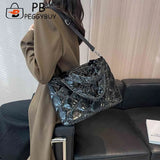 Winter Women Shoulder Bag Nylon Cotton-Padded Down Tote