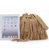 Women Shoulder Bag Solid Tassels Cross Body Bag Tassel Fringe Handbag