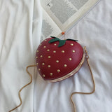 Red Strawberry Clutches Bag Women Chain Crossbody Bag