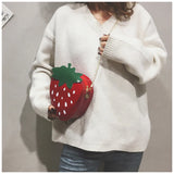 Strawberry Shape Shoulder Bag Pu Leather Crossbody Chain Girls Purses Handbag