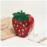 Strawberry Shape Shoulder Bag Chain Crossbody Fruit Purses Handbag