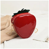 Strawberry Shape Shoulder Bag PU Leather Crossbody Handbag