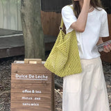 Women Shoulder Bag Summer Style Ins Mesh Hollow Out Beach Style
