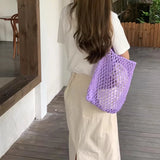 Women Shoulder Bag Summer Style Ins Mesh Hollow Out Beach Style