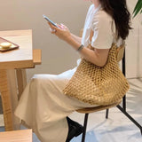 Women Shoulder Bag Summer Style Ins Mesh Hollow Out Beach Style